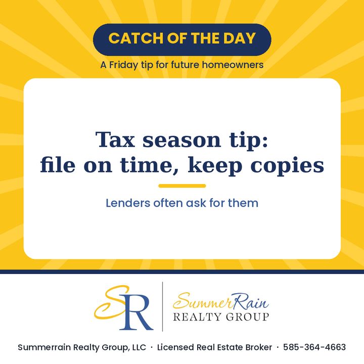 Catch of the Day graphic: Tax season tip: file on time, keep copies